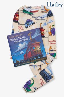 Hatley Cream Long Sleeve Steam Train, Dream Train Pyjama Set (U54258) | 51 €