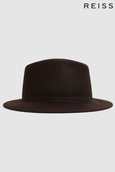 Reiss Chocolate Clive Wool Trilby Hat (U54318) | $99