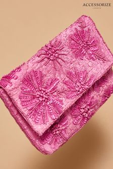 Accessorize Pink Natural Embellished Clutch Bag (U54495) | 23 €