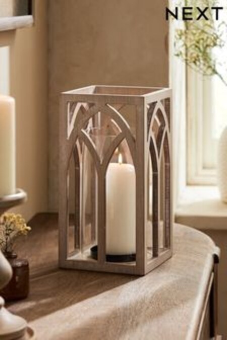 Natural Wood Effect Hurricane Lantern (U54546) | kr290