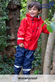 Muddy Puddles Red Rainy Day Waterproof Jacket And Trousers Rain Set