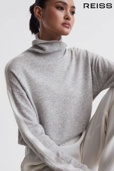 Siva/bela - Reiss pulover z zavihanim ovratnikom Blend Alexis (U54592) | €135