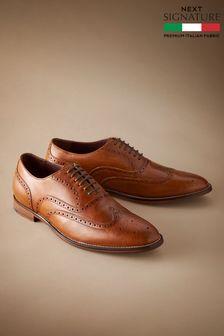 Signature Italian Leather Wing Cap Brogues