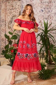 Hope and ivy red peplum dress hot sale