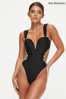 Czarny strój kąpielowy Ann Summers The Hollywood z odsłoniętymi ramionami (U55372) | 250 zł
