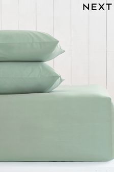 Sage Green Cotton Rich Extra Deep Fitted Sheet (U55381) | R290 - R387