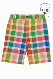 Frugi Pink Reversible Rainbow Check Shorts (U55466) | €12.50 - €13.50