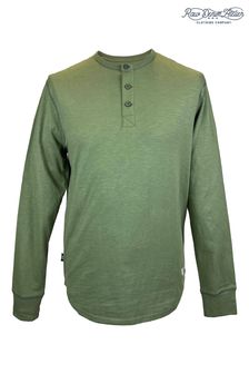 Raw Denim Atelier Green Slub Henley Long Sleeve T-Shirt (U55559) | €19