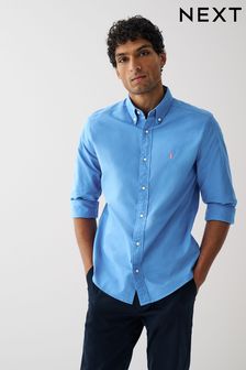 Bright Blue With Stag Long Sleeve Oxford Shirt (U55617) | TRY 672