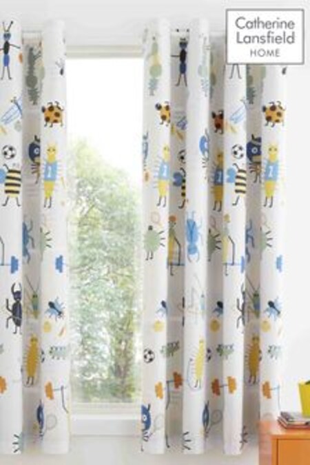 Catherine Lansfield Green Bugtastic Lined Eyelet Curtains (U55728) | €54