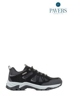 Pavers Black Leather Lace-Up Walking Shoes (U55857) | ₪ 210