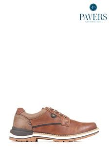 Brown - Pavers Wide Fit Derby Shoes (U55871) | kr730