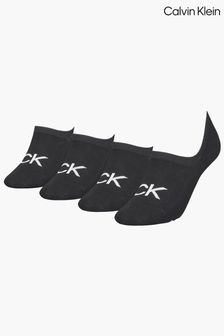 Calvin Klein Black Logo Invisible Socks 4 Pack (U56248) | kr590