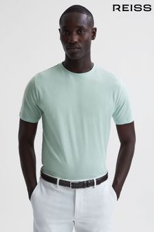 Reiss Mint Bless Cotton Crew Neck T-Shirt (U56519) | 206 QAR
