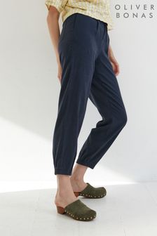 Синие спортивные брюки с добавлением льна Oliver Bonas (U56566) | €42