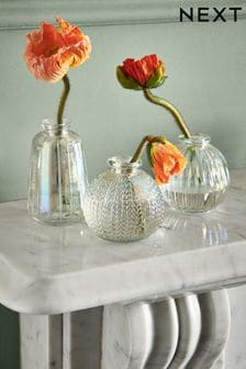 Set Of 3 Mini Glass Flower Vases (U56758) | 87 zł