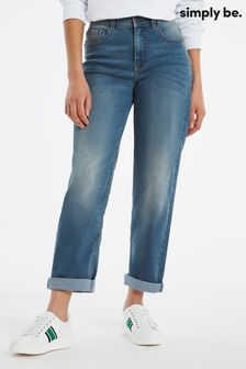 Simply Be Light Vintage Blue 24/7 Organic Boyfriend Jeans Short (U56764) | $35