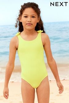 Amarillo fluorescente - Bañador con diseño anudado en el hombro (3 meses-16 años) (U56871) | 19 € - 26 €