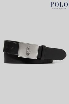 Argintiu/Negru - Curea polo Ralph Lauren din piele cu logo placat cu Ralph Lauren (U57122) | 568 LEI