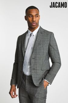 Jacamo Grey Classic Check Wool Bend Suit Jacket (U57252) | $198