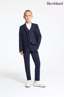 River Island Navy Blue Boys Suit Trousers (U57280) | HK$226