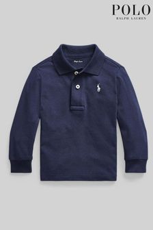 Polo Ralph Lauren Baby Langärmeliges Polo-Shirt aus Baumwolle mit Logo, Marineblau (U57446) | 74 €