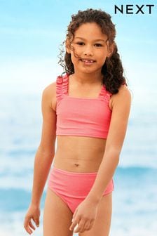 Coral Pink Ruched Strap Bikini (3-16yrs) (U57455) | 549 UAH - 745 UAH