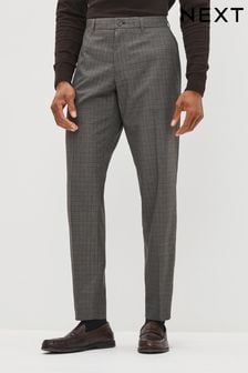 Siva karirasta - Oprijete - Kariraste elegantne hlače (U57474) | €10