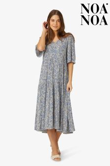 Noa Noa Womens Blue Soft Moss Short Sleeve Dress (U57762) | €126