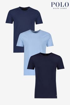 Bleu/Gris - Lot de 3 t-shirts Polo Ralph Lauren slim à col rond (U57969) | 88€