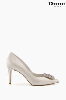 Dune London Bellissima White Brooch Mid Heel Shoes (U58141) | 202 €