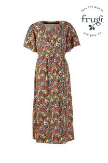 Frugi Orange Maura Maternity & Nursing Wrap Dress (U58176) | €91