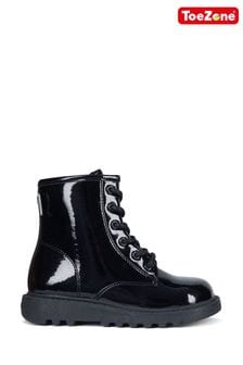 Toezone Black Emily Side Zip Patent Boots (U58241) | 191 SAR