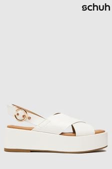 Schuh Trini Sandalen mit dicker Sohle und überkreuzten Riemen, Weiß (U58610) | 47 €