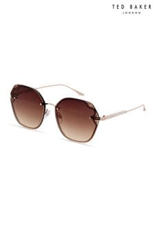 Ted Baker Oversized Shiny Rose Gold Fashion Sunglasses (U58630) | ₪ 605