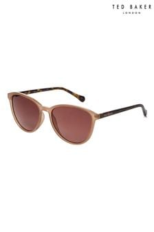 Бежево-коричневый с черепаховым узором - Коричневые солнцезащитные очки "кошачий глаз" Ted Baker (U58717) | €92