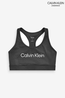 חזיית ספורט Essentials של Calvin Klein בשחור עם תמיכה בינונית (U58770) | ‏186 ₪