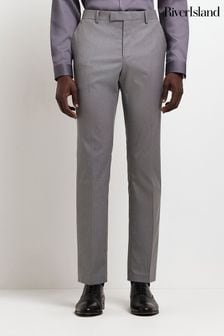 River Island Grey Skinny Twill Suit: Trousers (U58973) | $58