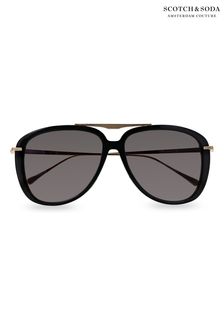 Scotch And Soda Black Retro Combination Pilot Style Sunglasses (U59093) | 202 €