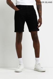 River Island Black Skinny Denim Shorts (U59154) | €35
