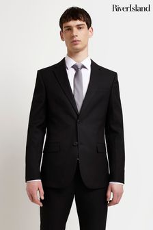 River Island Black Skinny Twill Suit: Jacket (U59171) | $107