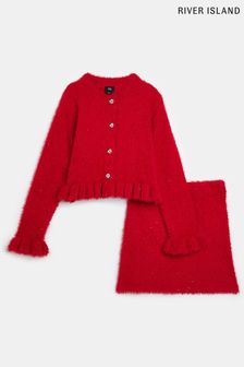 River Island Red Sequin Fluff Cardigan Set (U 59572) | €38 - €50