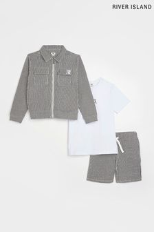 River Island灰色泡泡紗3件式夾克套裝 (U59616) | HK$343 - HK$450