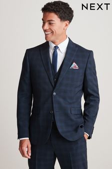 Navy Blue Check Suit (U59719) | €29