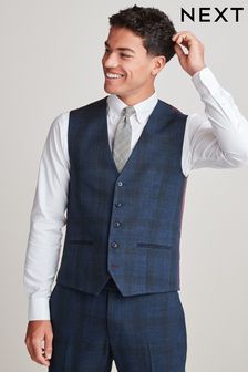 Blue Check Suit: Waistcoat (U59724) | 187 QAR