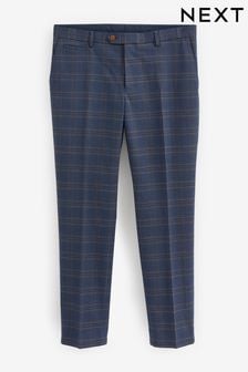 Bleu vif - Pantalon de costume ajusté à carreaux (U59735) | €22