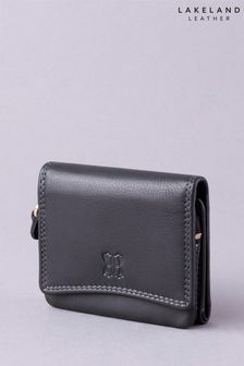 Črna - Majhna usnjena denarnica s poklopcem Lakeland Leather (U5M954) | €23