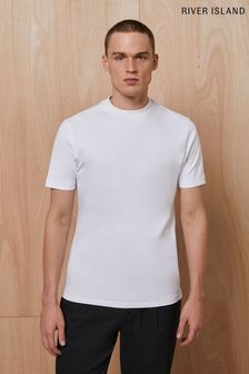 River Island Studio Slim High Neck White T-Shirt (U60135) | 16 €