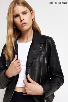 River Island Black Biker Jacket (U60196) | €38