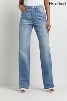 Denim, hellblau - River Island Straight-Jeans im Stil der 90er-Jahre mit hohem Bund (U60197) | 38 €